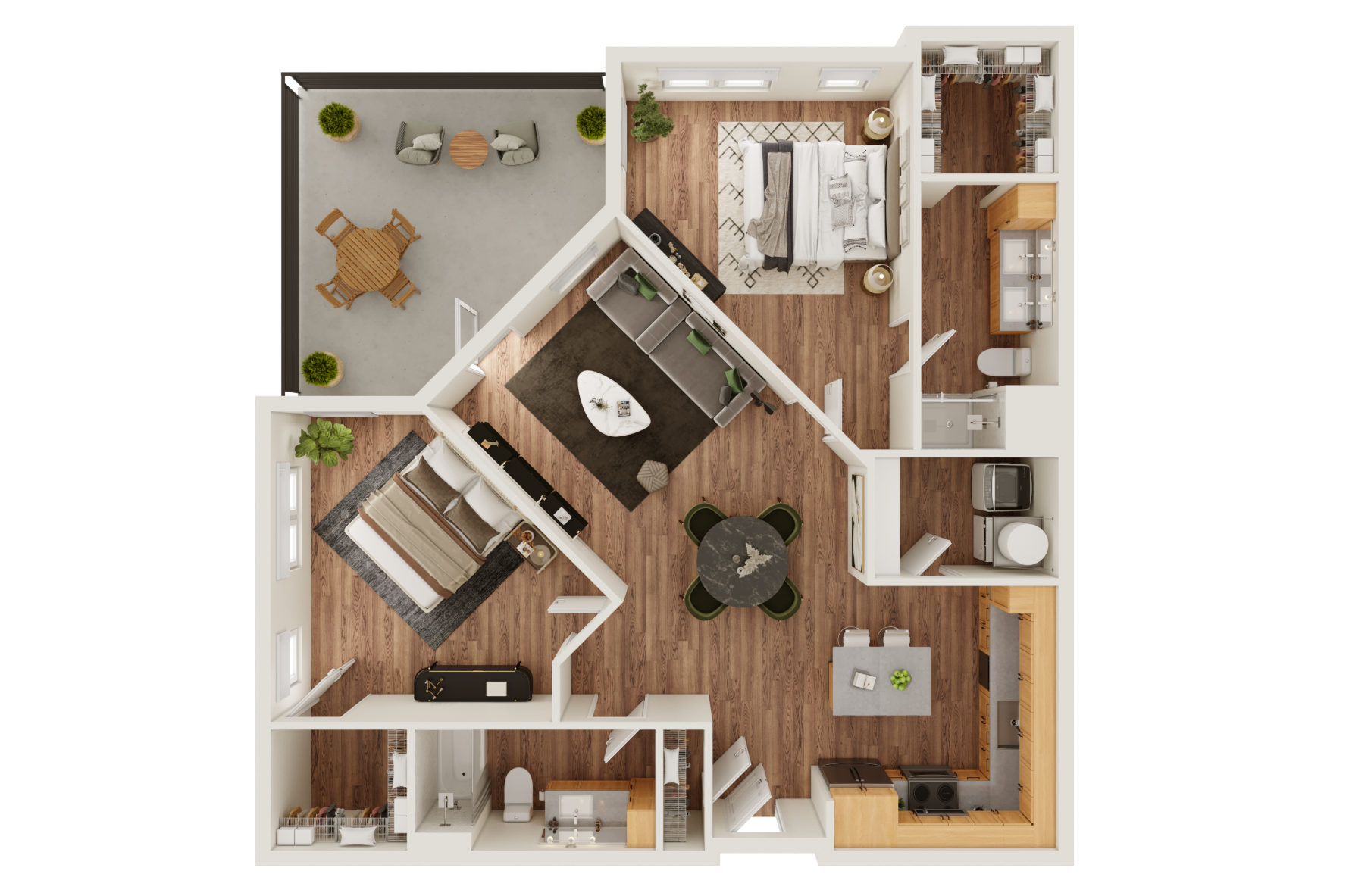 Floor plan layout diagram for Oak